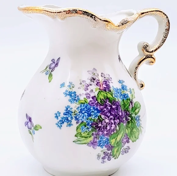 Vintage Lefton China Hand Painted Spring Bouquet 4585 Small Pitcher - Picture 2 of 12